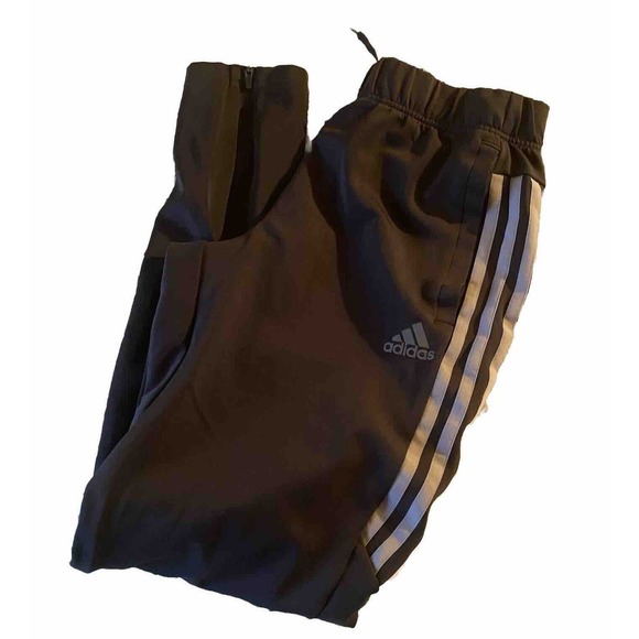 ADIDAS Aeroready Running Athletic Pants Gray Tapered Zippered Men Size Small - Picture 1 of 10